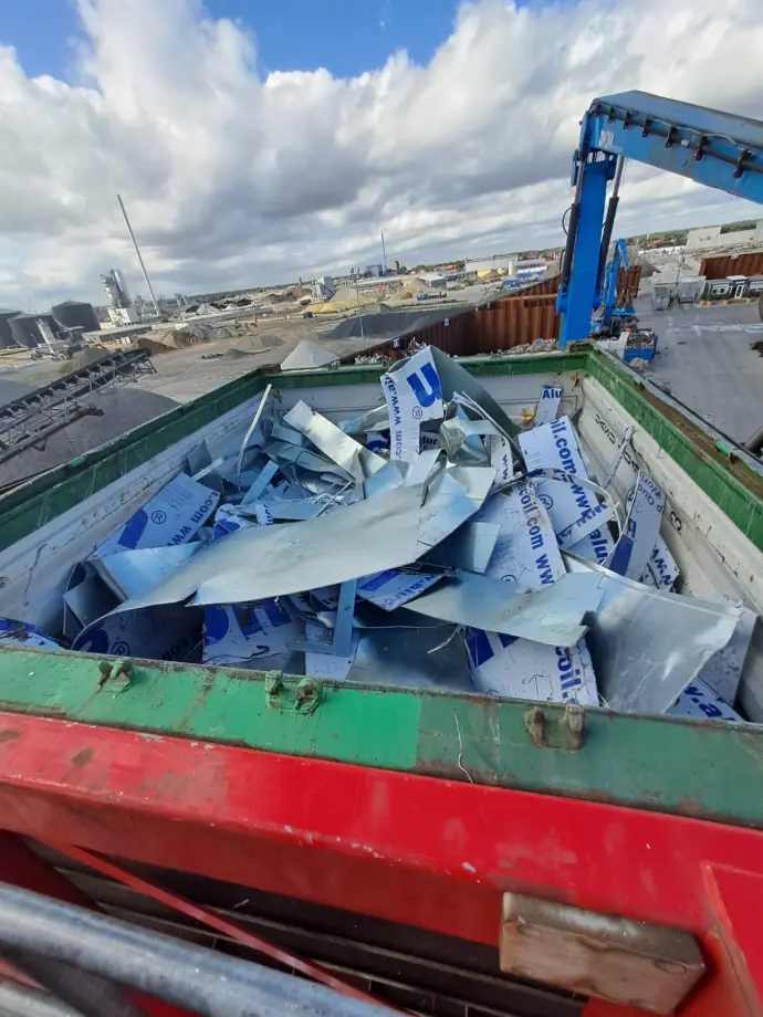 Scrap collection and sorting area at verified export facility